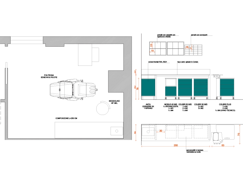 Arredi sala chirurgica - Progetto